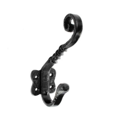 Securit Antique Look Coat Hook Black (145mm)