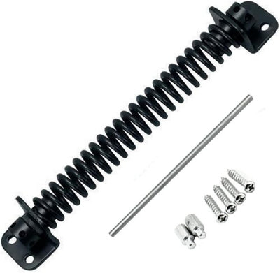 Securit Black Adjustable Spring Gate and Door Closer 250mm (10
