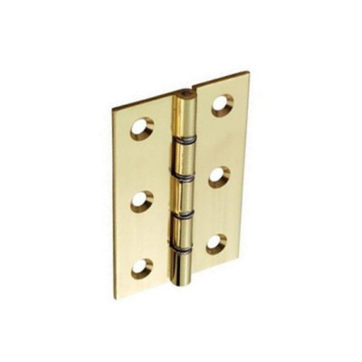 Securit Br Hinge (Pack of 2) Gold (75mm) | DIY at B&Q