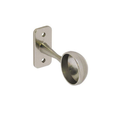 Securit Brushed Nickel End Bracket (Pack of 2) Nickel (25mm)