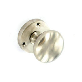 Securit Brushed Nickel Mortice Knob (Pack of 2) Silver (60mm)