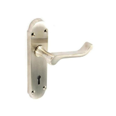 Securit Brushed Nickel Shaped Lock Handle Silver (One Size) Price Comparisons | Compare The Build