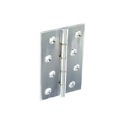 Securit Chrome Br Hinge (Pack of 2) Silver (100mm) Price Comparisons | Compare The Build