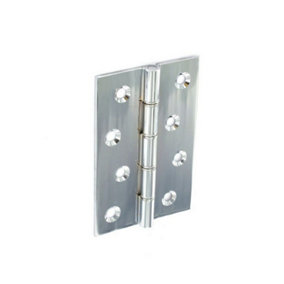 Securit Chrome Br Hinge (Pack of 2) Silver (100mm)