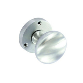 Securit Chrome Mortice Knob (Pack of 2) Silver (60mm)