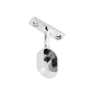Securit Chrome Oval Wardrobe Rail End Socket (Pack of 2) Chrome (One Size)