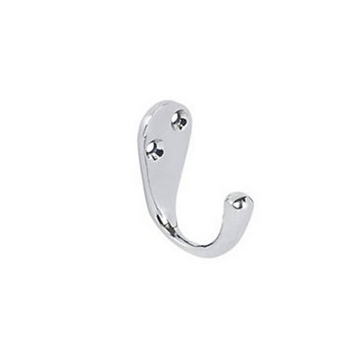 Securit Coat Hooks (Pack of 2) Chrome Plate (50mm)