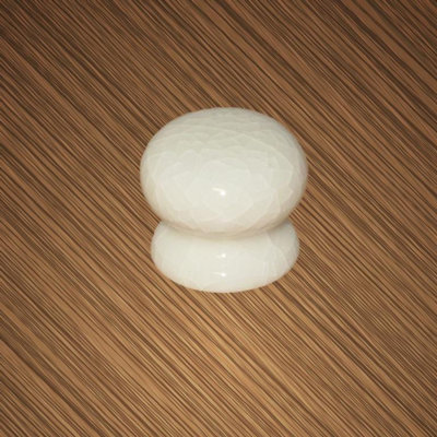 Securit Cracked Ceramic Door Knob (Pack of 2) White (35mm)