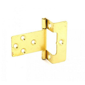 Securit Cranked Br Plated Flush Hinges (Pack Of 2) Gold (One Size)