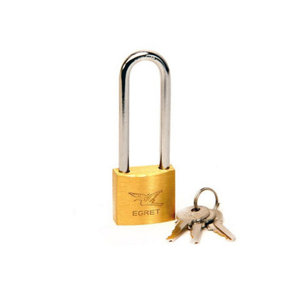 Securit Egret Long Shackle Brass Padlock 40mm with x3 Keys