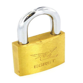 Securit Egret Long Shackle Keyed Alike Brass Padlock 40mm with x3 Keys