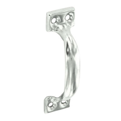 Securit Face Fix Zinc Plated Pull Handles (Pack Of 2) Silver (One Size)