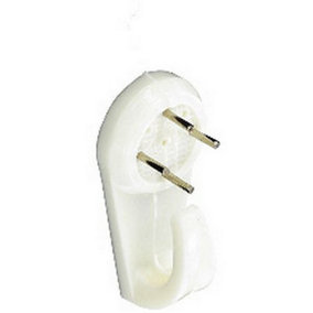 Securit Hard Wall Picture Hooks (Pack Of 2) White (40mm)