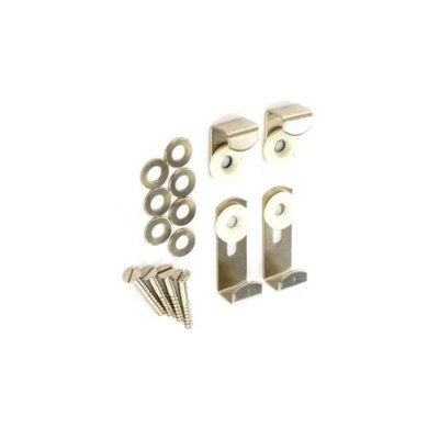 Securit Mirror Brackets Set Nickel (One Size) DIY at B&Q