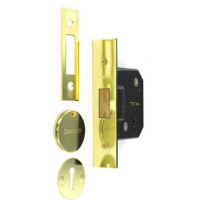 Securit Mortice Deadlock Gold (One Size)