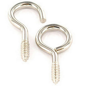 Securit Nickel Plated Curtain Wire Hooks & Eyes (Pack of 12) Silver (One Size)