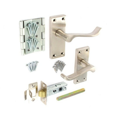 Securit Nickel Scroll Door Handle Silver/Bronze (One Size)