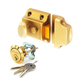 Securit Nightlatch & Cylinder Lock Set Champagne Gold (S)