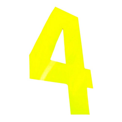 Securit No 4 Hi-Vis Bin Number Yellow (One Size)