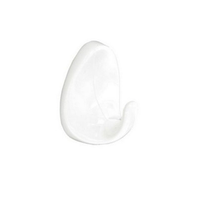 Securit Oval Hook (Pack of 2) White (One Size)