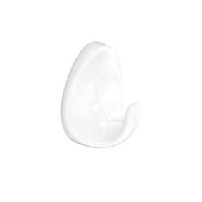 Securit Oval Hook (Pack of 2) White (One Size)