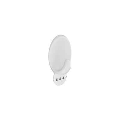 Securit Oval Removable Hooks (Pack of 4) White (35mm x 25mm)