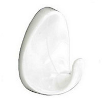Securit Oval Self-Adhesive Hooks (Pack of 4) White (8.5 x 14.5cm)