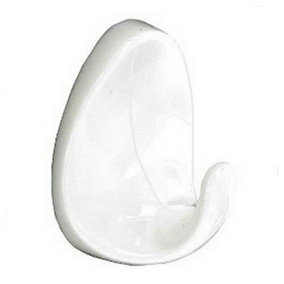 Securit Oval Self-Adhesive Hooks (Pack of 4) White (8.5 x 14.5cm)