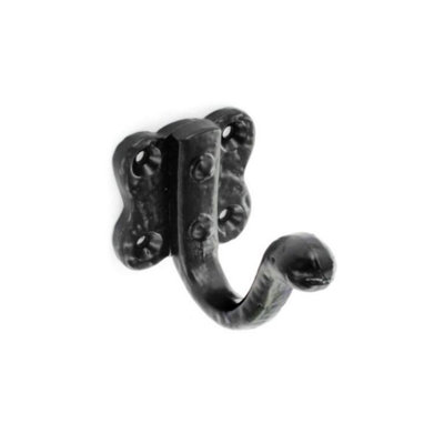 Securit S3345 Antique Look Coat Hooks (Pack of 2) Black (50mm)