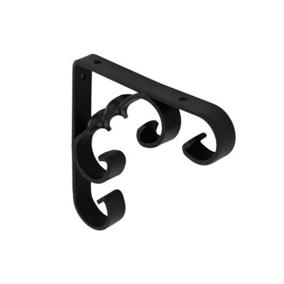 Securit Scroll Bracket Black (20cm x 20cm)