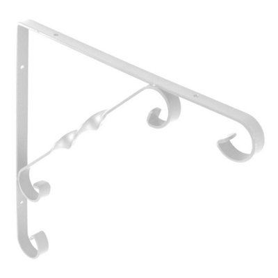 Securit Scroll Bracket White (20cm x 20cm)