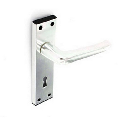 Securit Square Standard Door Lever Set Silver/Black (One Size)