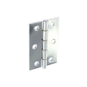 Securit Steel Butt Hinges (Pack of 2) Silver (100mm)