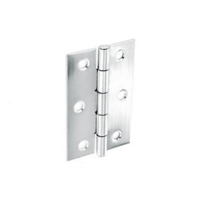 Securit Steel Butt Hinges (Pack of 2) Silver (75mm)