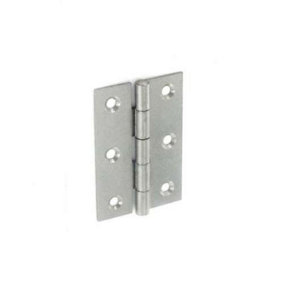 Securit Steel Butt Hinges Self Colour 2 Pack Silver (50mm)