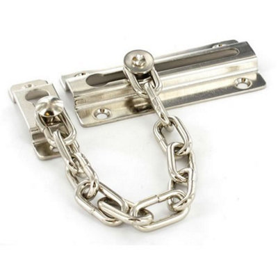 Securit Steel Door Chain Nickel (80 x 35mm)