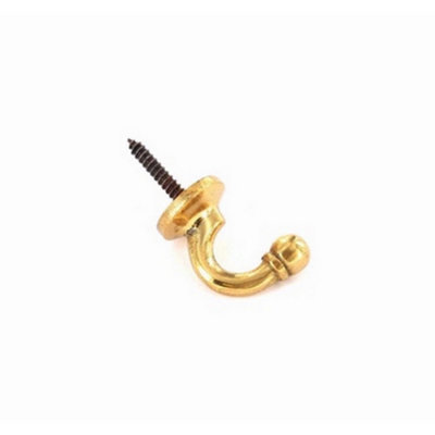Securit Tieback Ball End Br Screw Hook (Pack of 2) Gold (L)