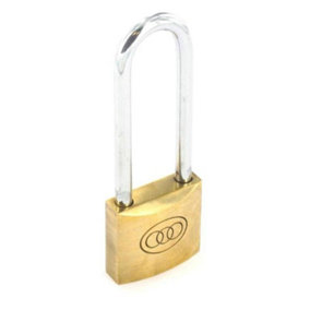 Securit Tricircle Br Long Shackle Padlock Gold/Silver (50mm)