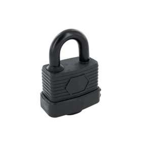 Securit Weatherproof Keyed Padlock Black (50mm)