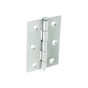 Securit Zinc Plated Butt Hinges (Pack of 2) Silver (One Size)