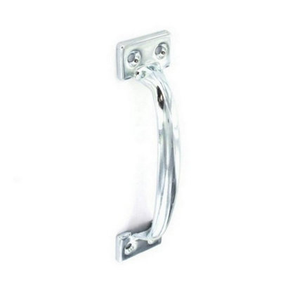 Securit Zinc Plated Door Handle Chrome (200mm)