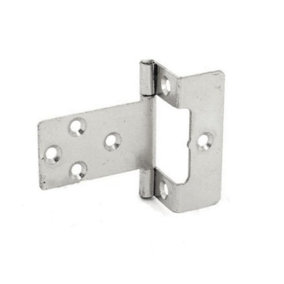 Securit Zinc Plated Flush Hinge (Pack of 2) Silver (50mm)