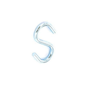 Securit Zinc Plated S Hook (Pack of 4) Chrome (4mm)