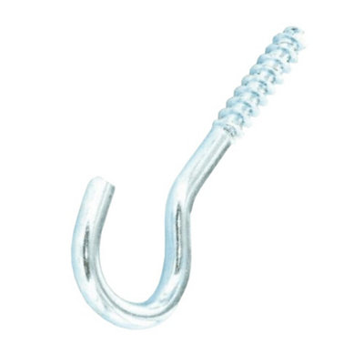 Securit Zinc Plated Screw Hook (Pack Of 2) Silver (80mm)