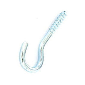 Securit Zinc Plated Screw Hook (Pack of 3) Silver (60mm)