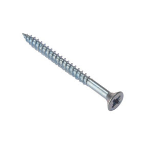Securit Zinc Plated Wood Screws (Pack of 10) Silver (55mm x 4mm)