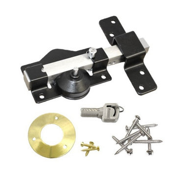 SECURITY 50mm Long Throw Bolt Gate Lock Garage SHED Single 5 Keys