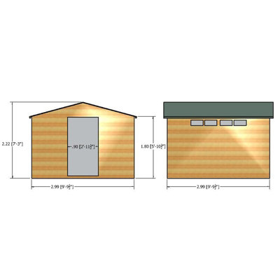 Security Apex Handmade Garden Shed Approx 10 x 10 Feet