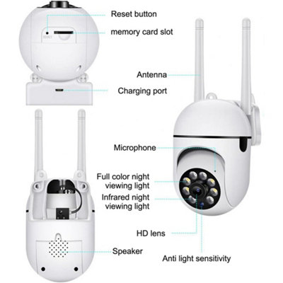 Security CCTV Camera Wireless WIFI 2.4G 1080P IP Outdoor HD PTZ Smart ...