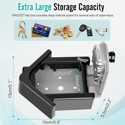 Security Key Box, Wall Mounted Key Box With Digital Code & Emergency ...